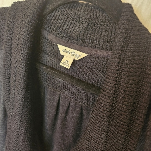 Lucky Brand Waterfall Collar Duo Knit Cardigan - Picture 3 of 7